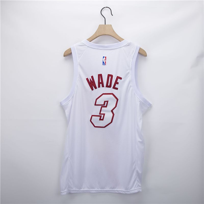 Men Miami Heat #3 Wade White Game Nike 2021 NBA Jersey